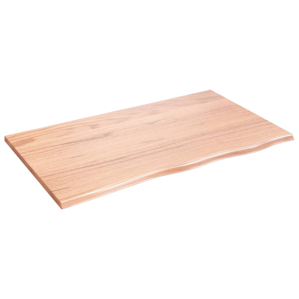 bordplade til badeværelse 100x60x2 cm massivt træ lysebrun
