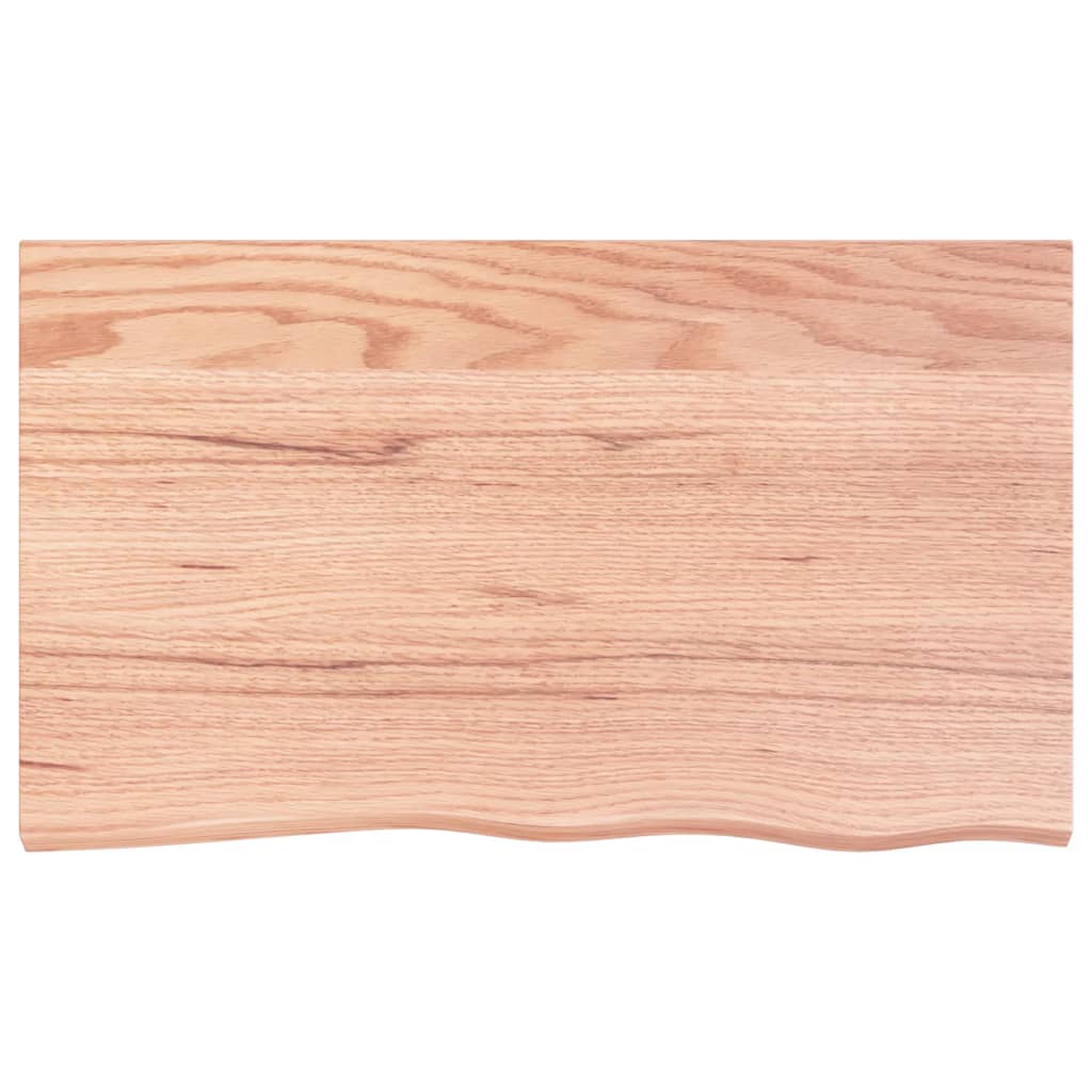 bordplade til badeværelse 100x60x2 cm massivt træ lysebrun