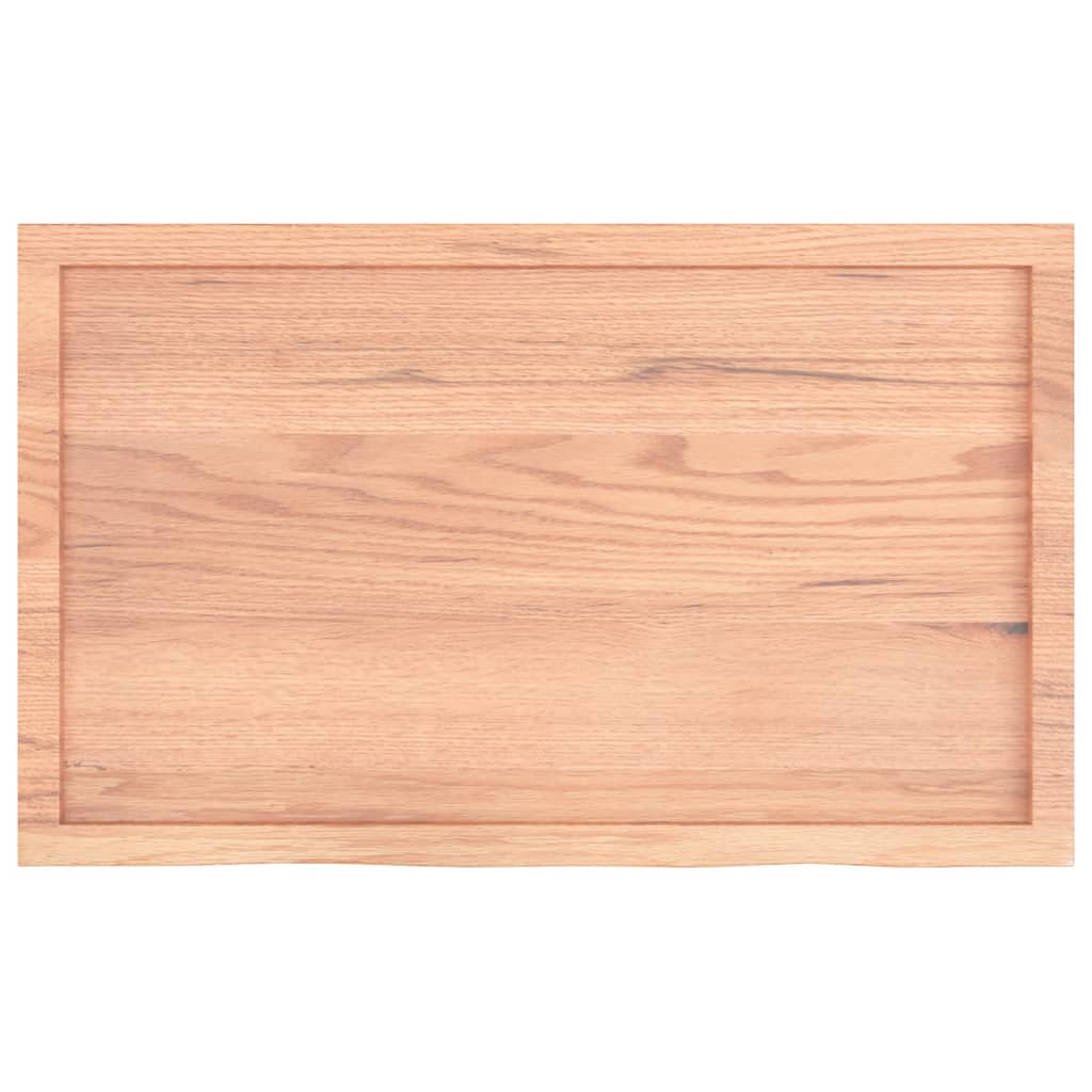 bordplade til badeværelse 100x60x(2-4) cm massivt træ lysebrun