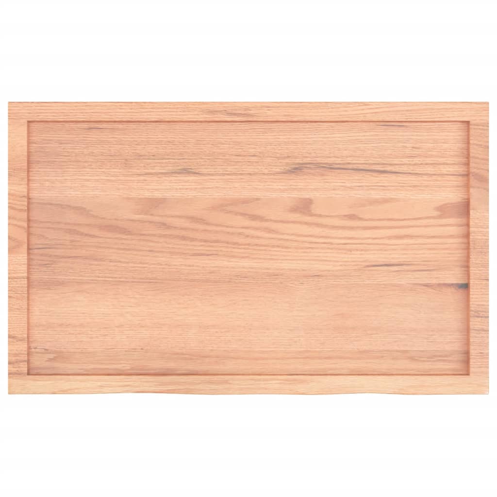 bordplade til badeværelse 100x60x(2-6) cm massivt træ lysebrun