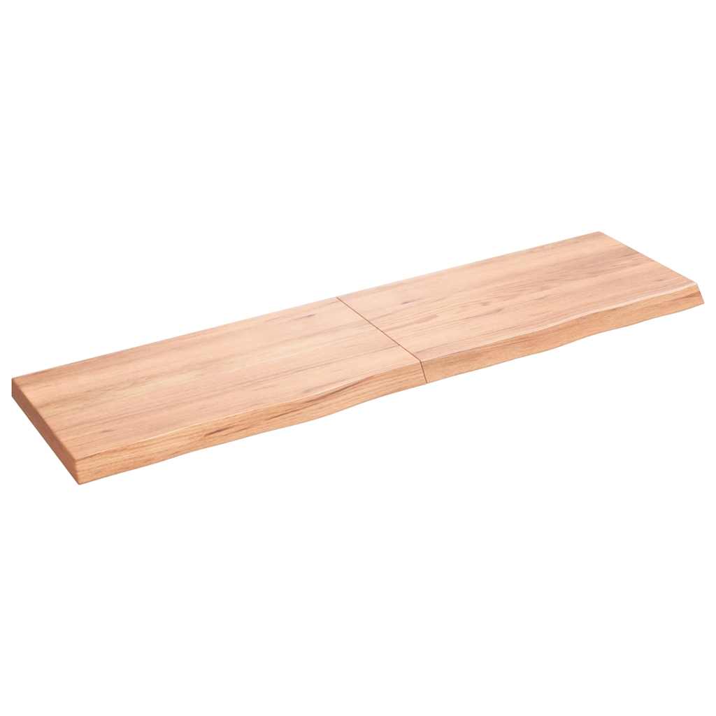 bordplade til badeværelse 120x30x(2-4) cm massivt træ lysebrun
