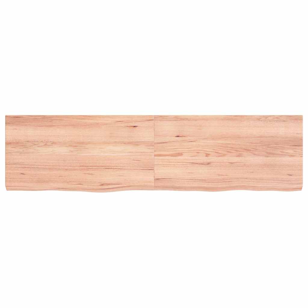 bordplade til badeværelse 120x30x(2-4) cm massivt træ lysebrun