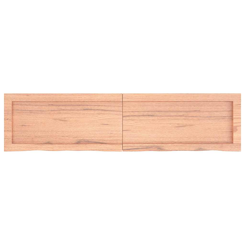 bordplade til badeværelse 120x30x(2-4) cm massivt træ lysebrun