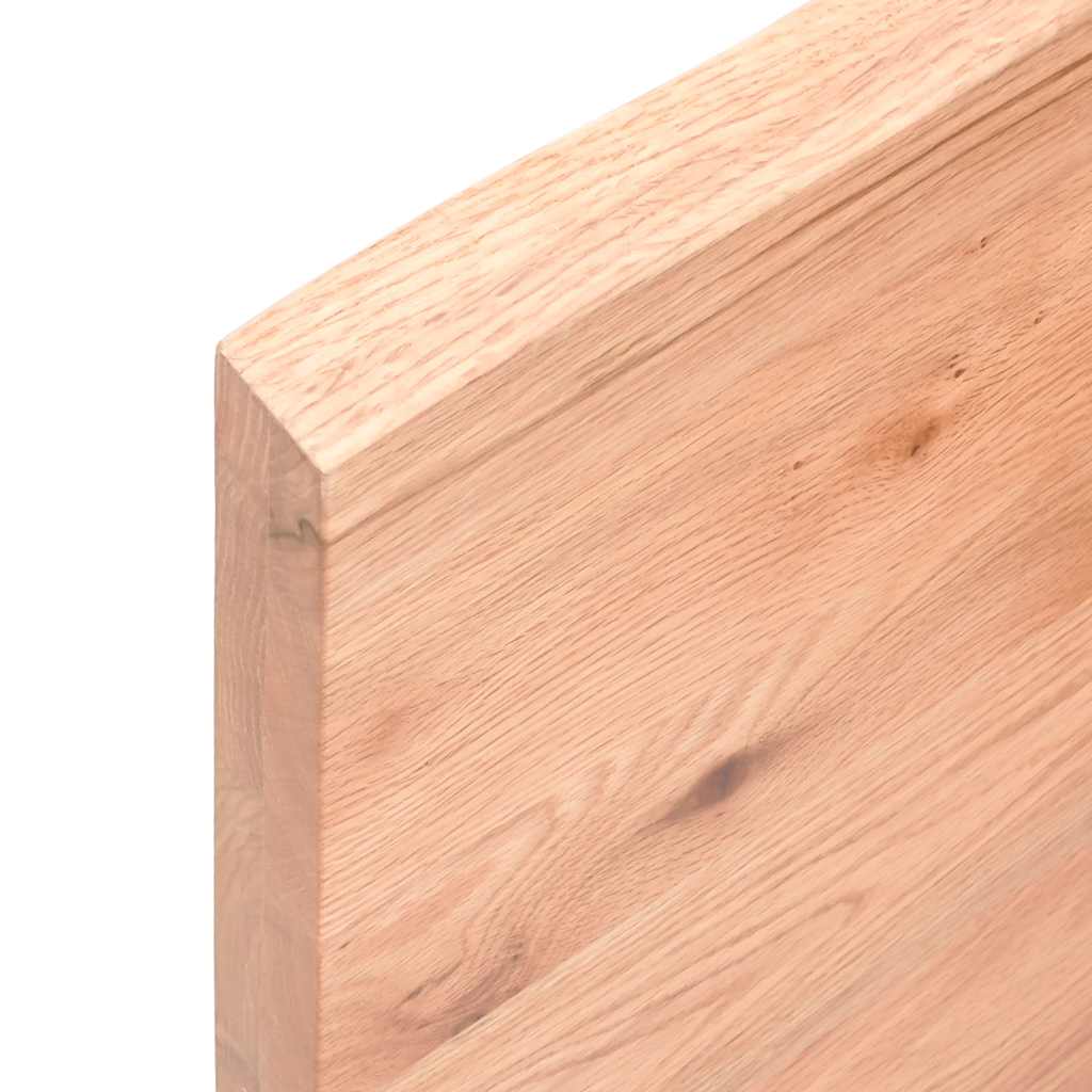 bordplade til badeværelse 120x30x(2-4) cm massivt træ lysebrun