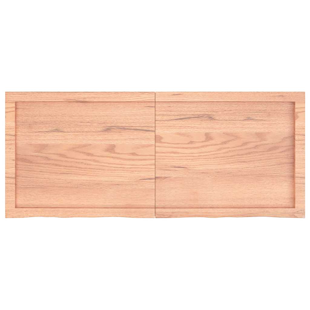 bordplade til badeværelse 120x50x(2-6) cm massivt træ lysebrun