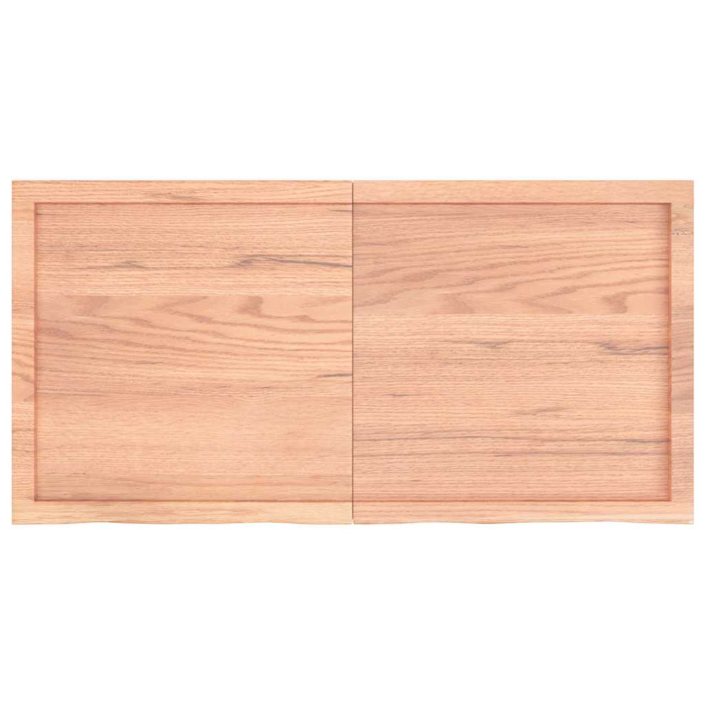 bordplade til badeværelse 120x60x(2-4) cm massivt træ lysebrun