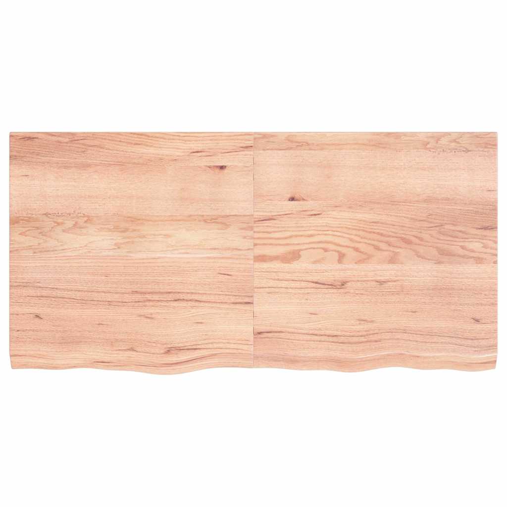 bordplade til badeværelse 120x60x(2-4) cm massivt træ lysebrun