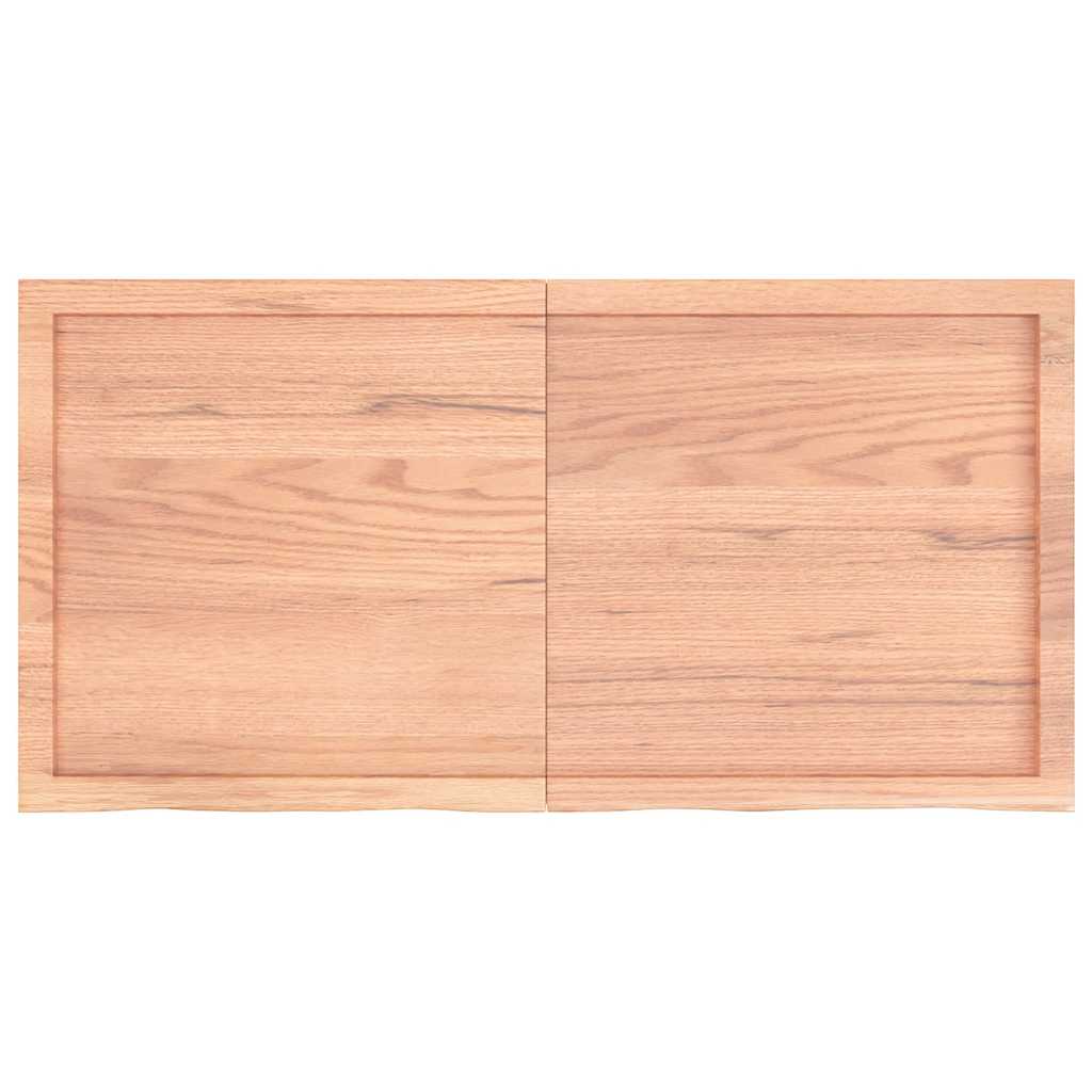 bordplade til badeværelse 120x60x(2-6) cm massivt træ lysebrun