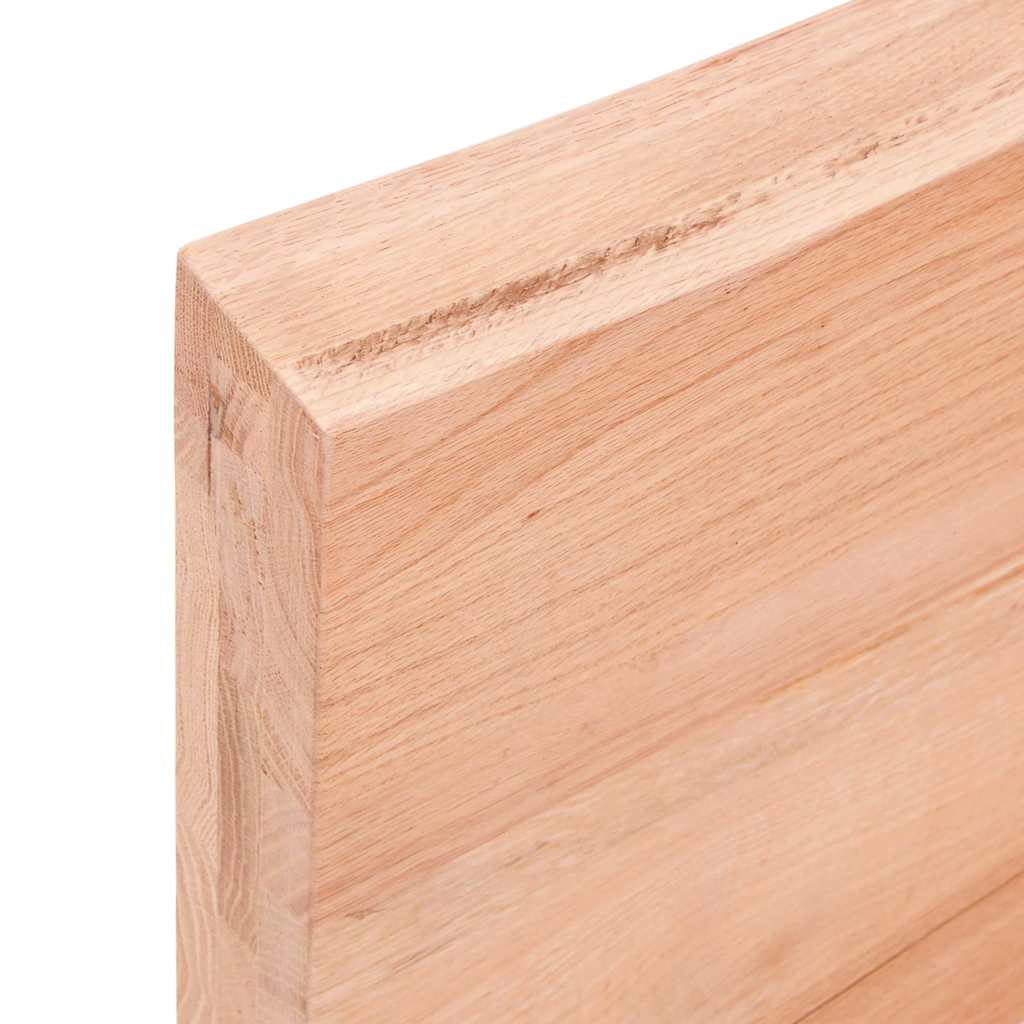 bordplade til badeværelse 120x60x(2-6) cm massivt træ lysebrun