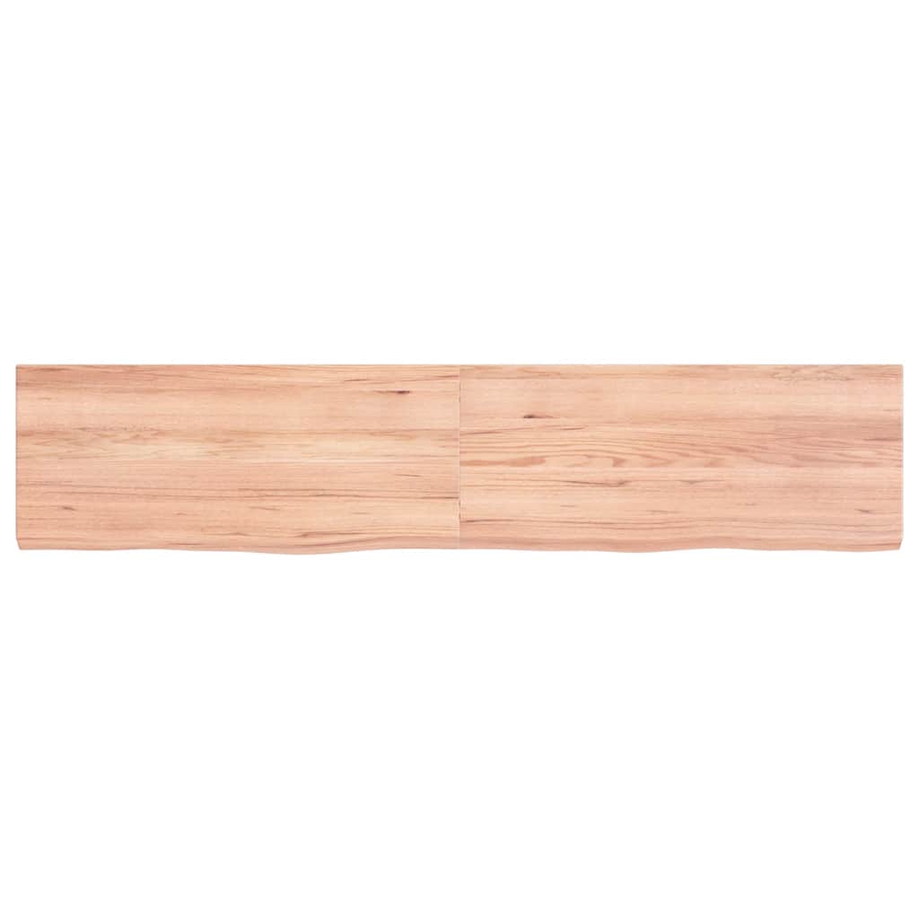 bordplade til badeværelse 140x30x(2-4) cm massivt træ lysebrun