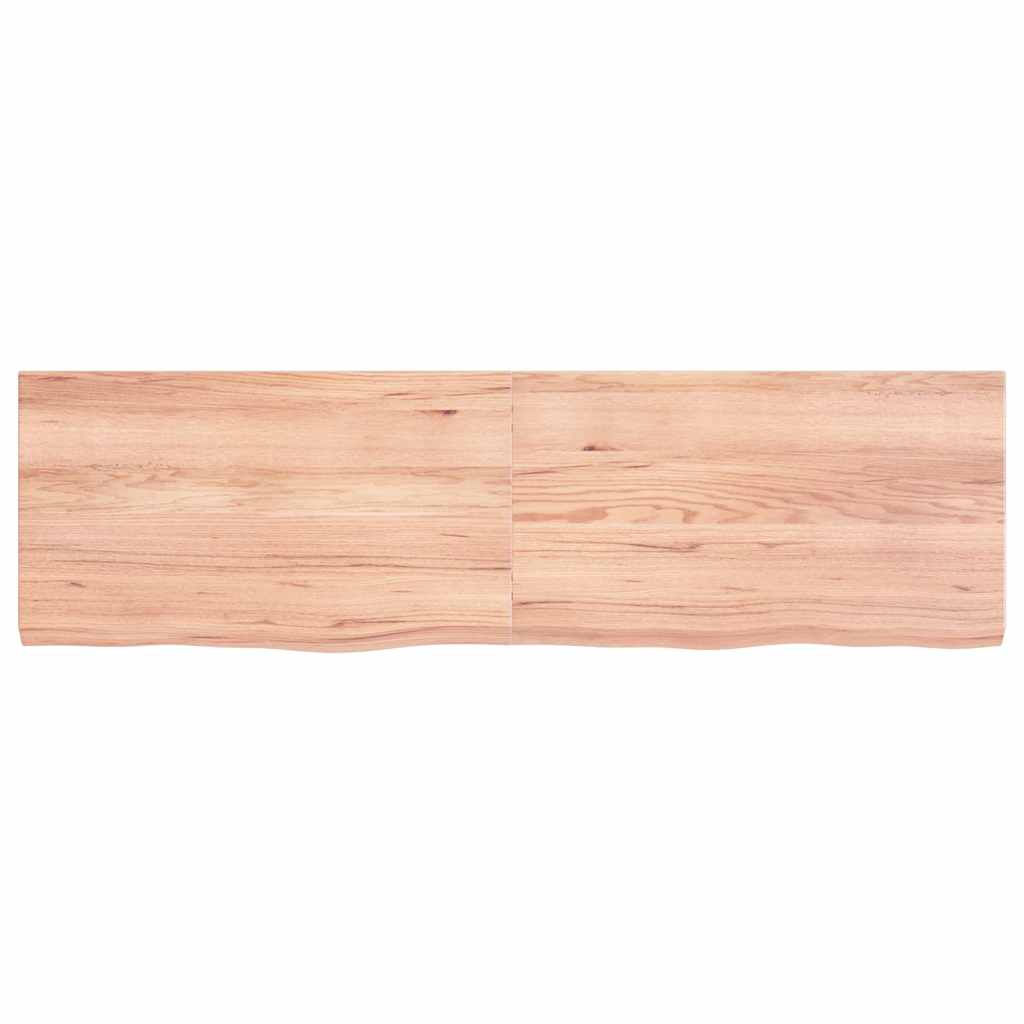 bordplade til badeværelse 140x40x(2-4) cm massivt træ lysebrun