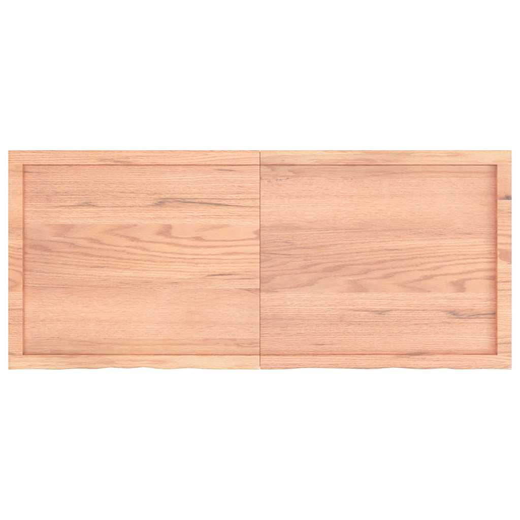 bordplade til badeværelse 140x60x(2-4) cm massivt træ lysebrun