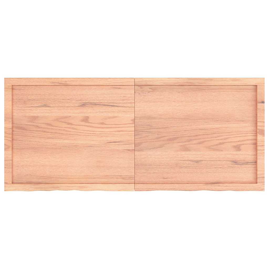 bordplade til badeværelse 140x60x(2-6) cm massivt træ lysebrun