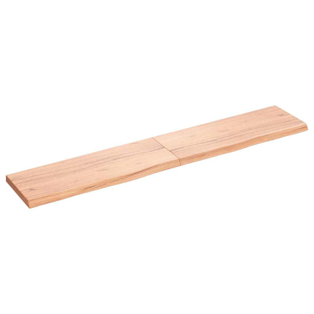 bordplade til badeværelse 160x30x(2-4) cm massivt træ lysebrun