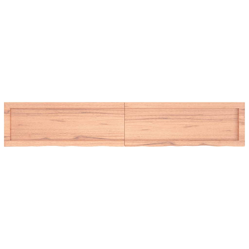bordplade til badeværelse 160x30x(2-4) cm massivt træ lysebrun