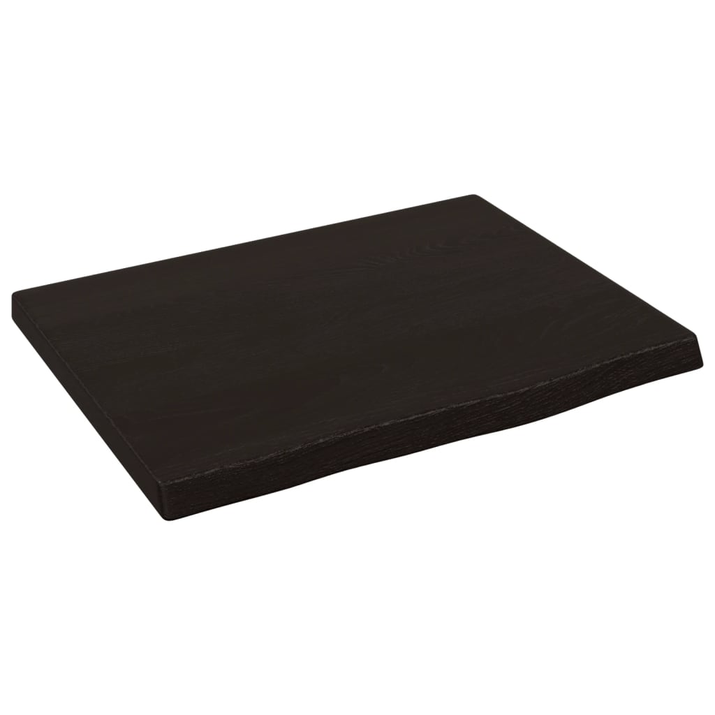 bordplade til badeværelse 40x30x2 cm massivt træ mørkebrun