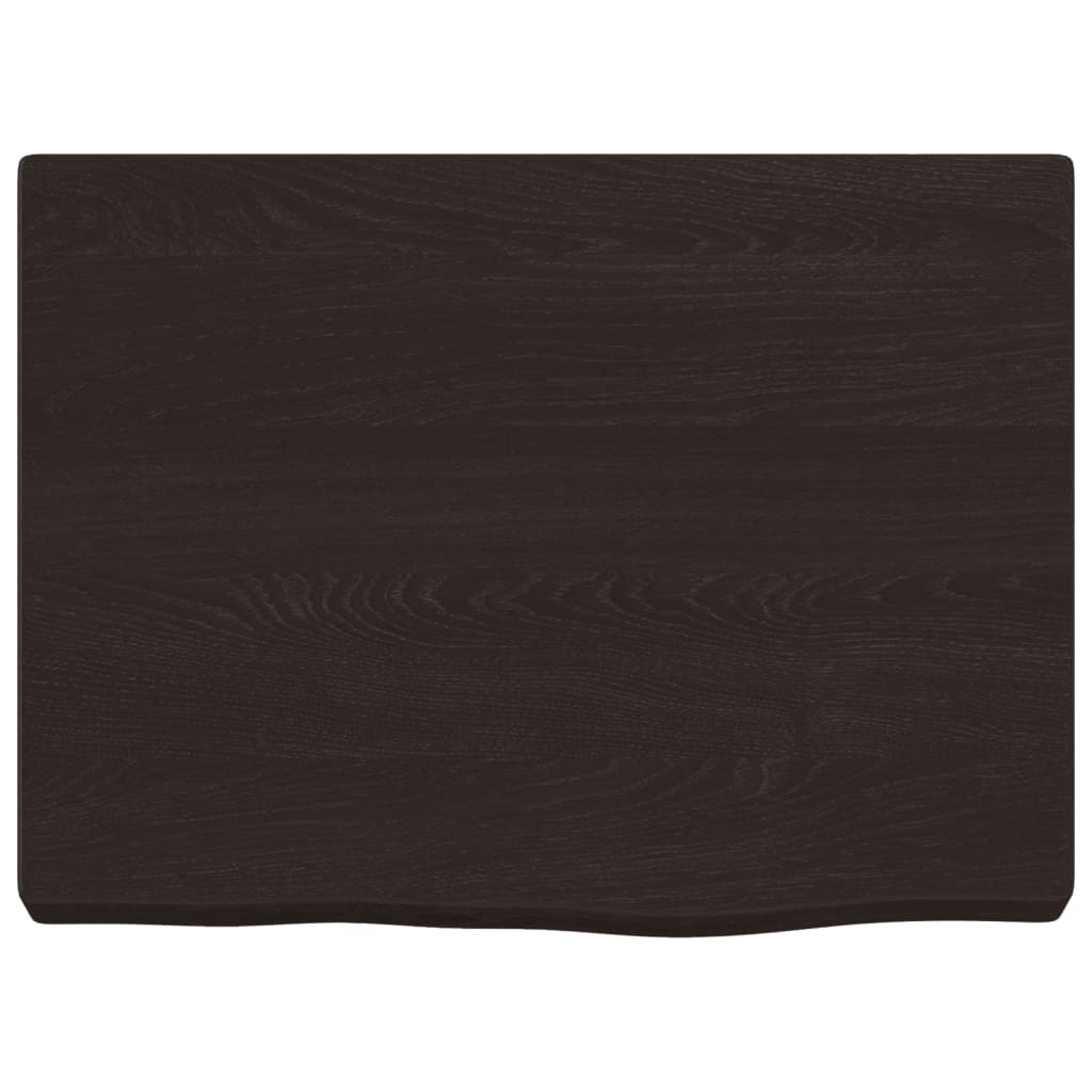 bordplade til badeværelse 40x30x(2-4) cm massivt træ mørkebrun