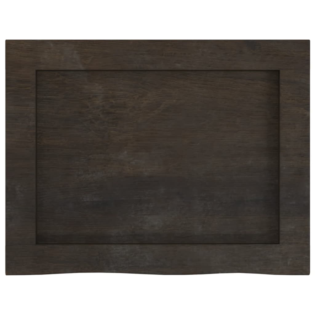 bordplade til badeværelse 40x30x(2-4) cm massivt træ mørkebrun