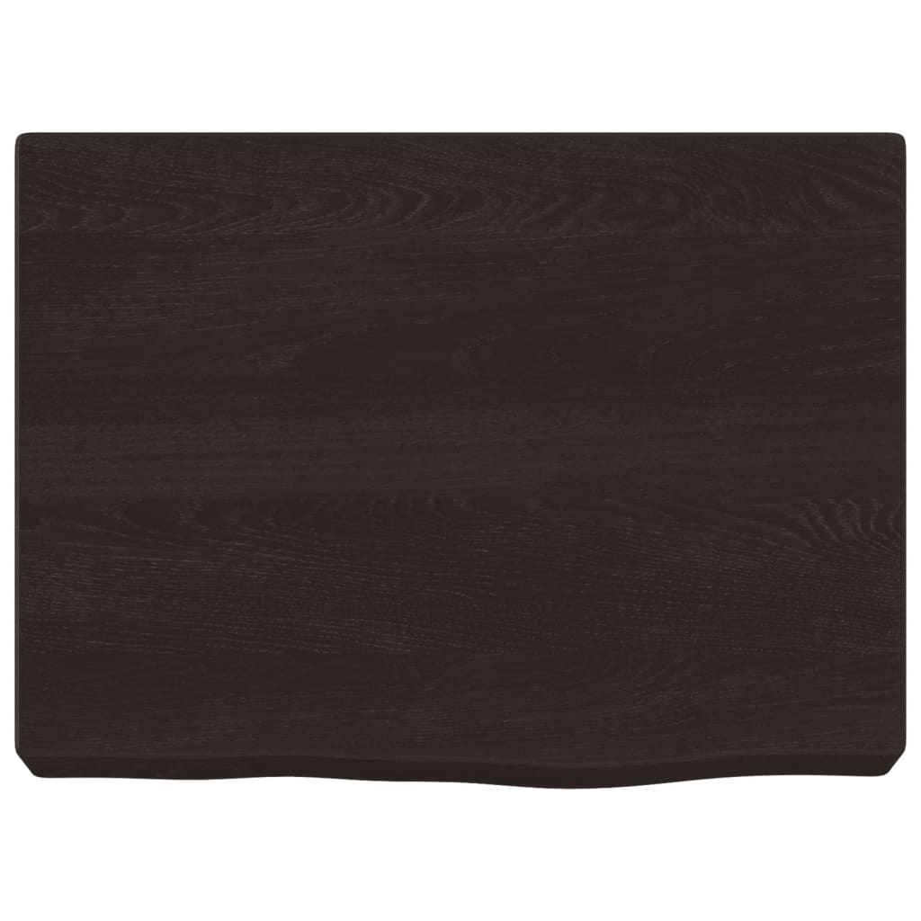 bordplade til badeværelse 40x30x(2-6) cm massivt træ mørkebrun