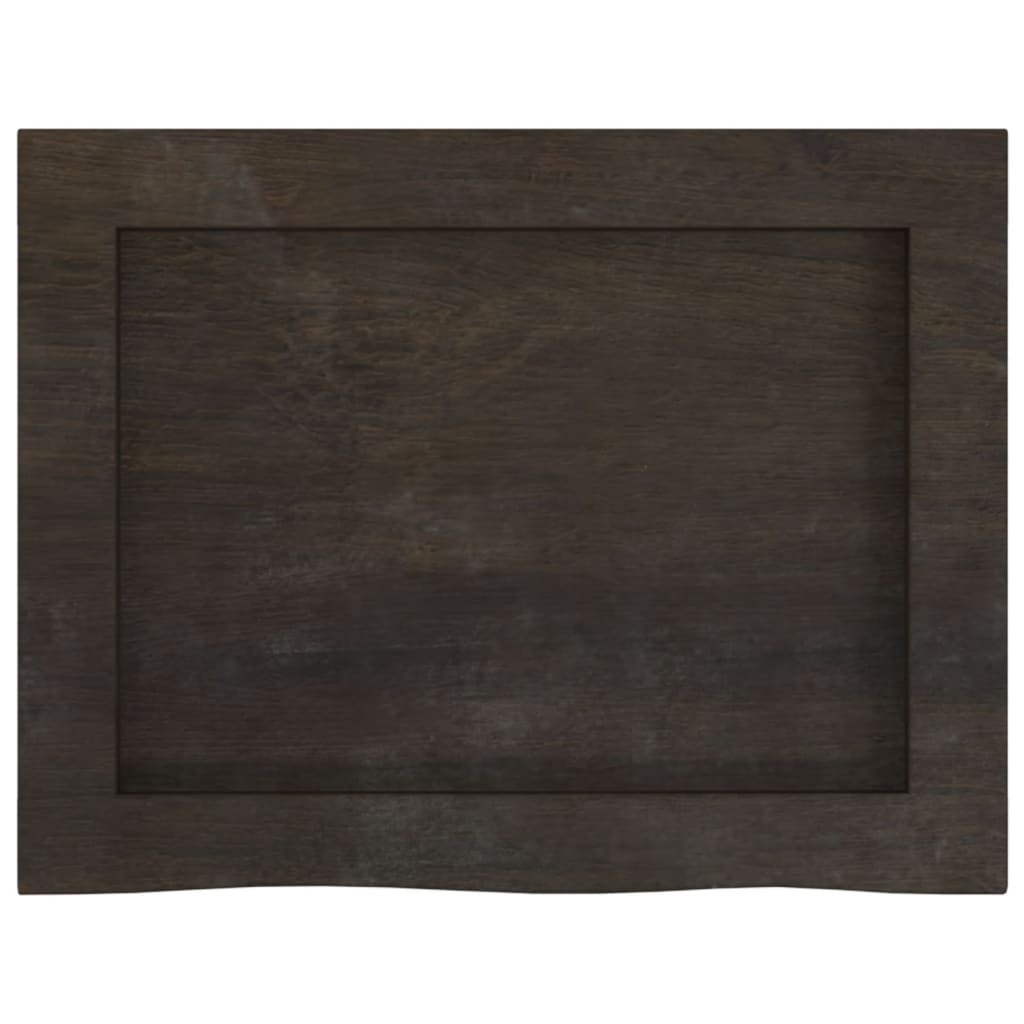 bordplade til badeværelse 40x30x(2-6) cm massivt træ mørkebrun
