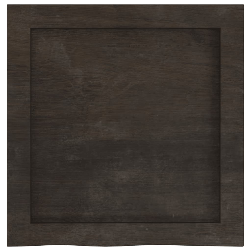 bordplade til badeværelse 40x40x(2-4) cm massivt træ mørkebrun