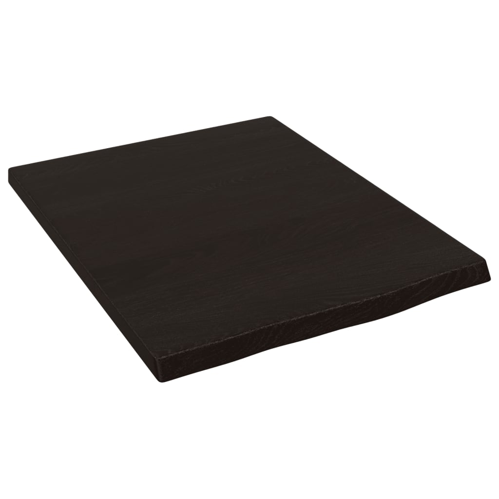 bordplade til badeværelse 40x50x2 cm massivt træ mørkebrun