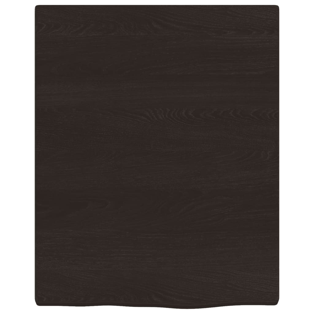 bordplade til badeværelse 40x50x2 cm massivt træ mørkebrun