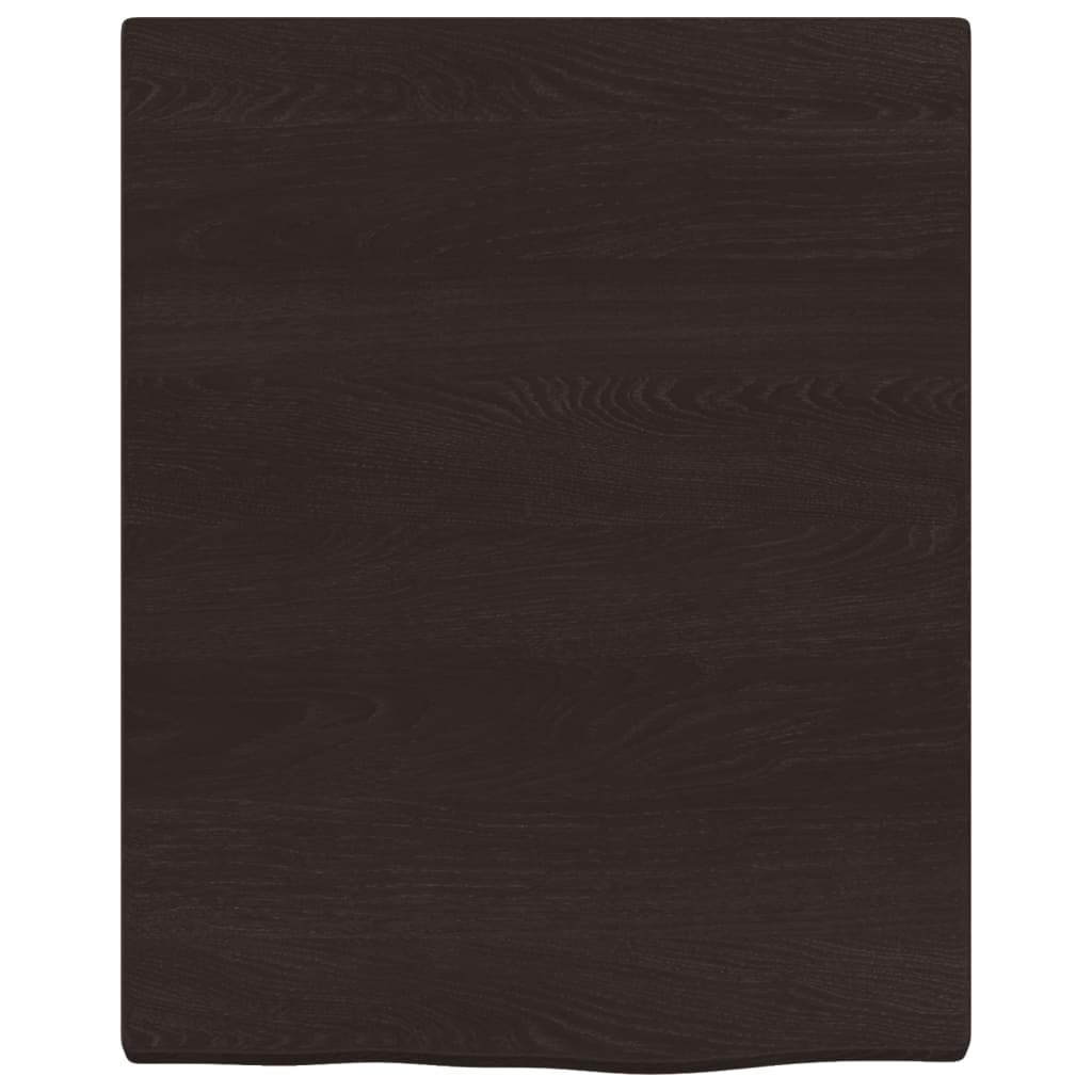 bordplade til badeværelse 40x50x(2-4) cm massivt træ mørkebrun