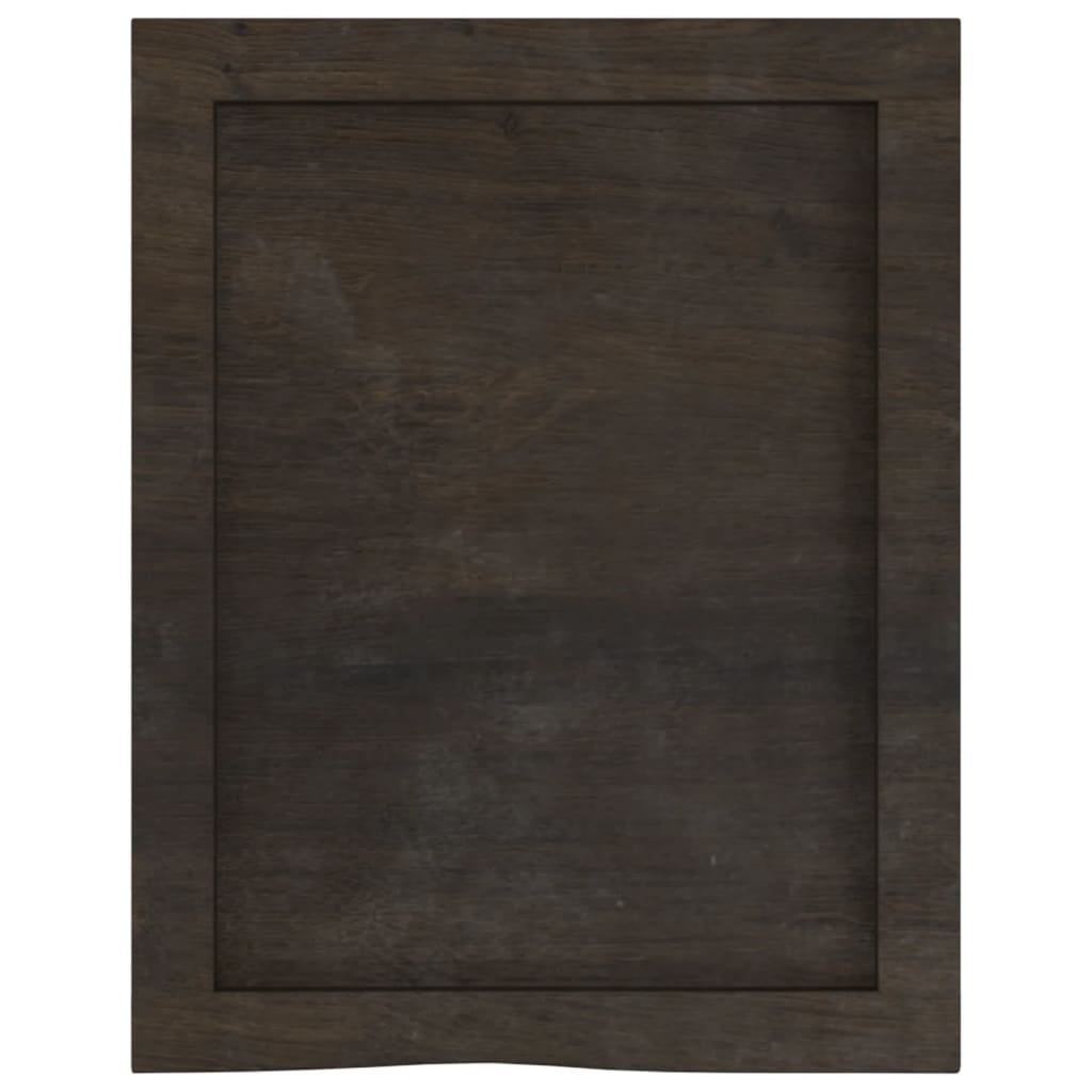 bordplade til badeværelse 40x50x(2-4) cm massivt træ mørkebrun