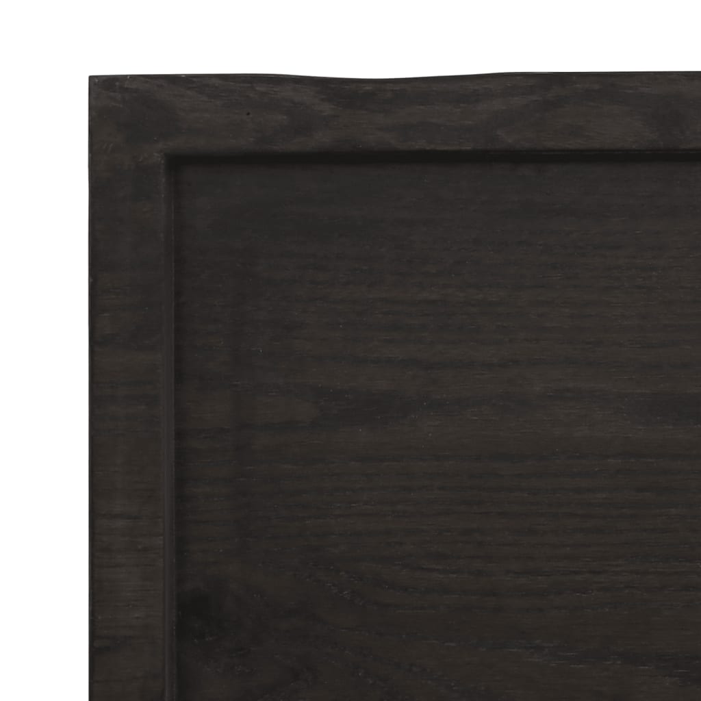 bordplade til badeværelse 40x50x(2-4) cm massivt træ mørkebrun
