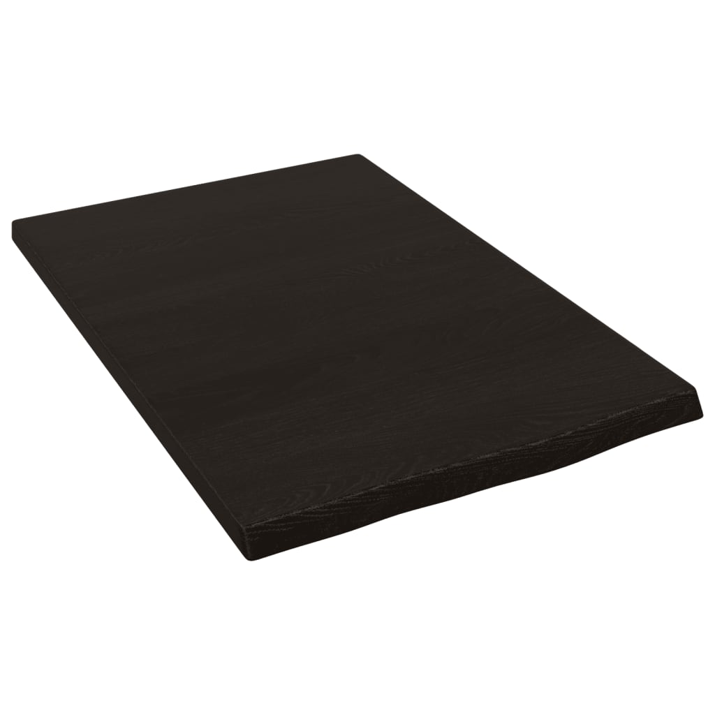 bordplade til badeværelse 40x60x2 cm massivt træ mørkebrun