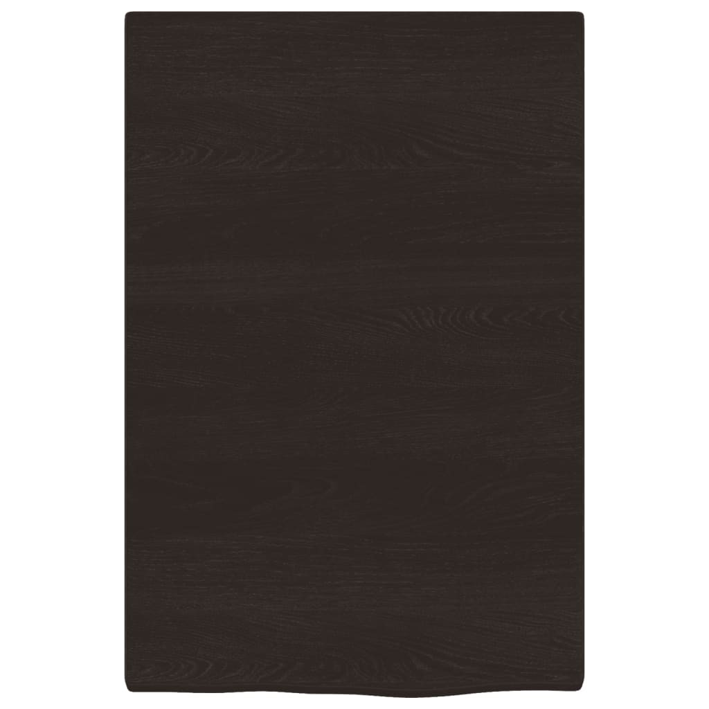 bordplade til badeværelse 40x60x2 cm massivt træ mørkebrun