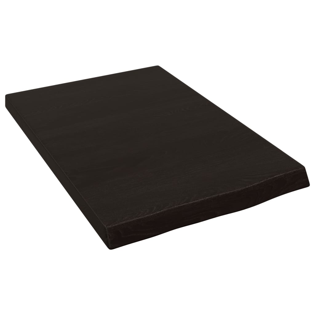 bordplade til badeværelse 40x60x(2-4) cm massivt træ mørkebrun