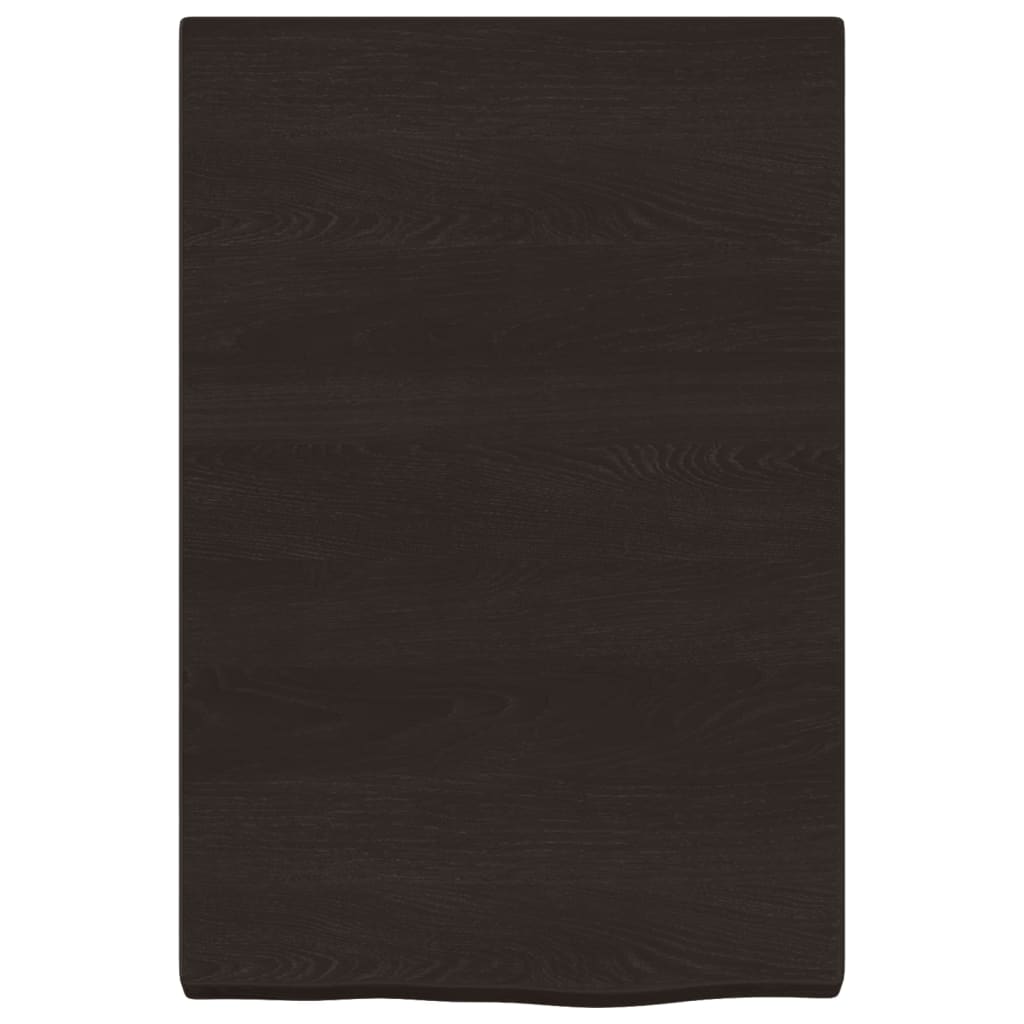 bordplade til badeværelse 40x60x(2-4) cm massivt træ mørkebrun