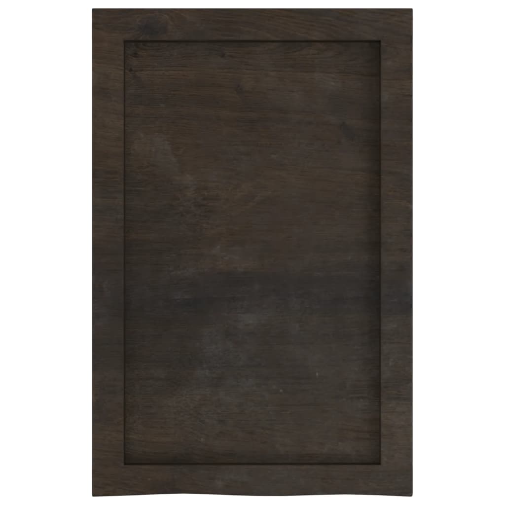 bordplade til badeværelse 40x60x(2-4) cm massivt træ mørkebrun