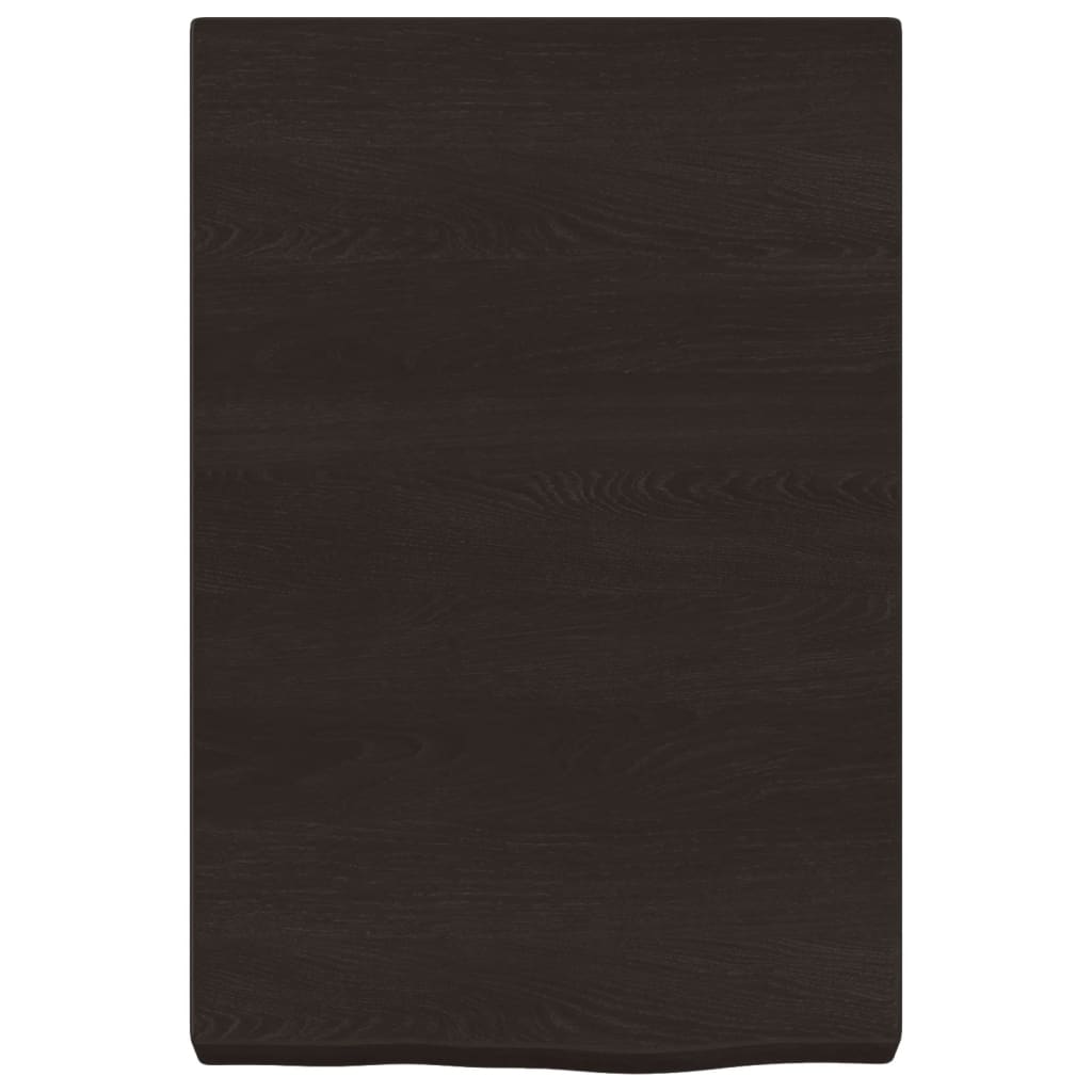bordplade til badeværelse 40x60x(2-6) cm massivt træ mørkebrun