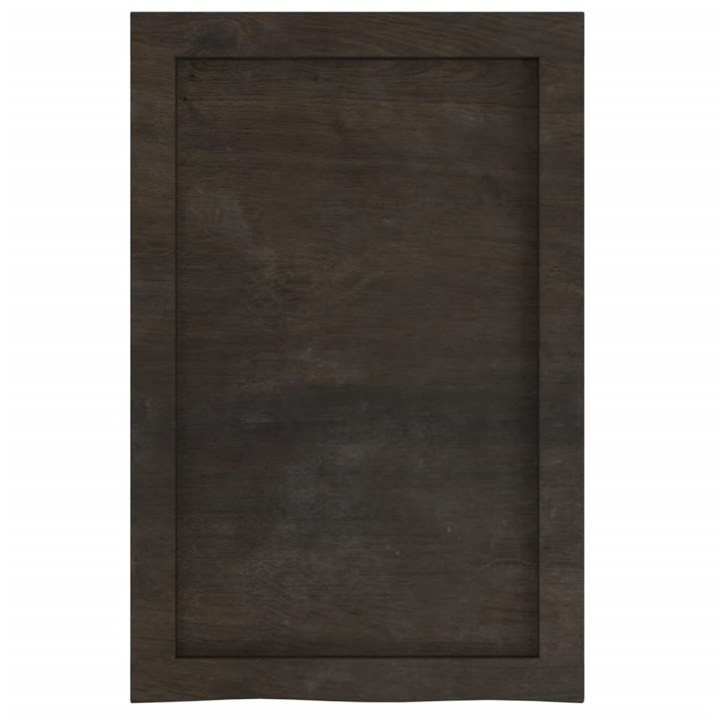 bordplade til badeværelse 40x60x(2-6) cm massivt træ mørkebrun
