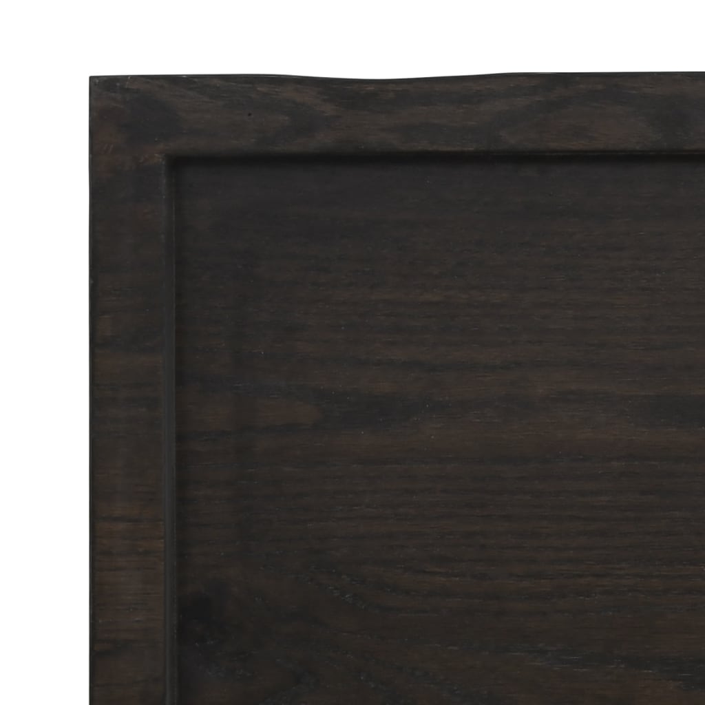 bordplade til badeværelse 40x60x(2-6) cm massivt træ mørkebrun