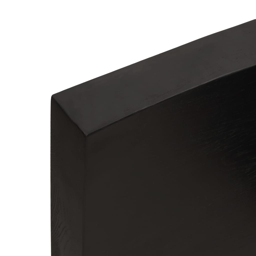 bordplade til badeværelse 40x60x(2-6) cm massivt træ mørkebrun