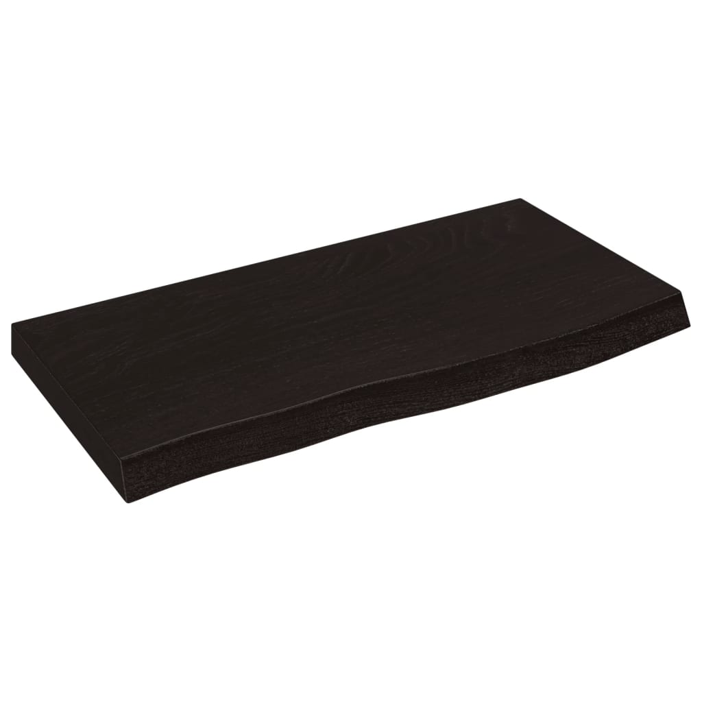 bordplade til badeværelse 60x30x(2-4) cm massivt træ mørkebrun