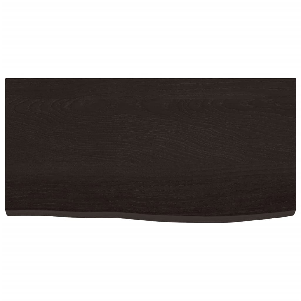 bordplade til badeværelse 60x30x(2-4) cm massivt træ mørkebrun