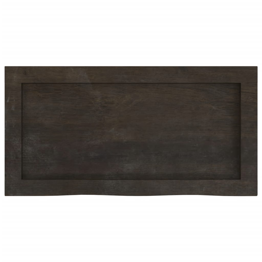 bordplade til badeværelse 60x30x(2-4) cm massivt træ mørkebrun