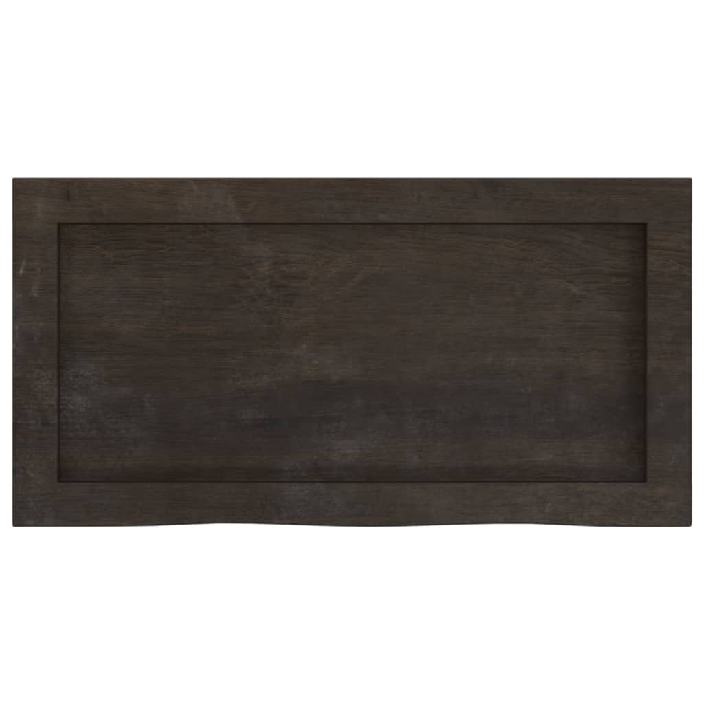 bordplade til badeværelse 60x30x(2-6) cm massivt træ mørkebrun