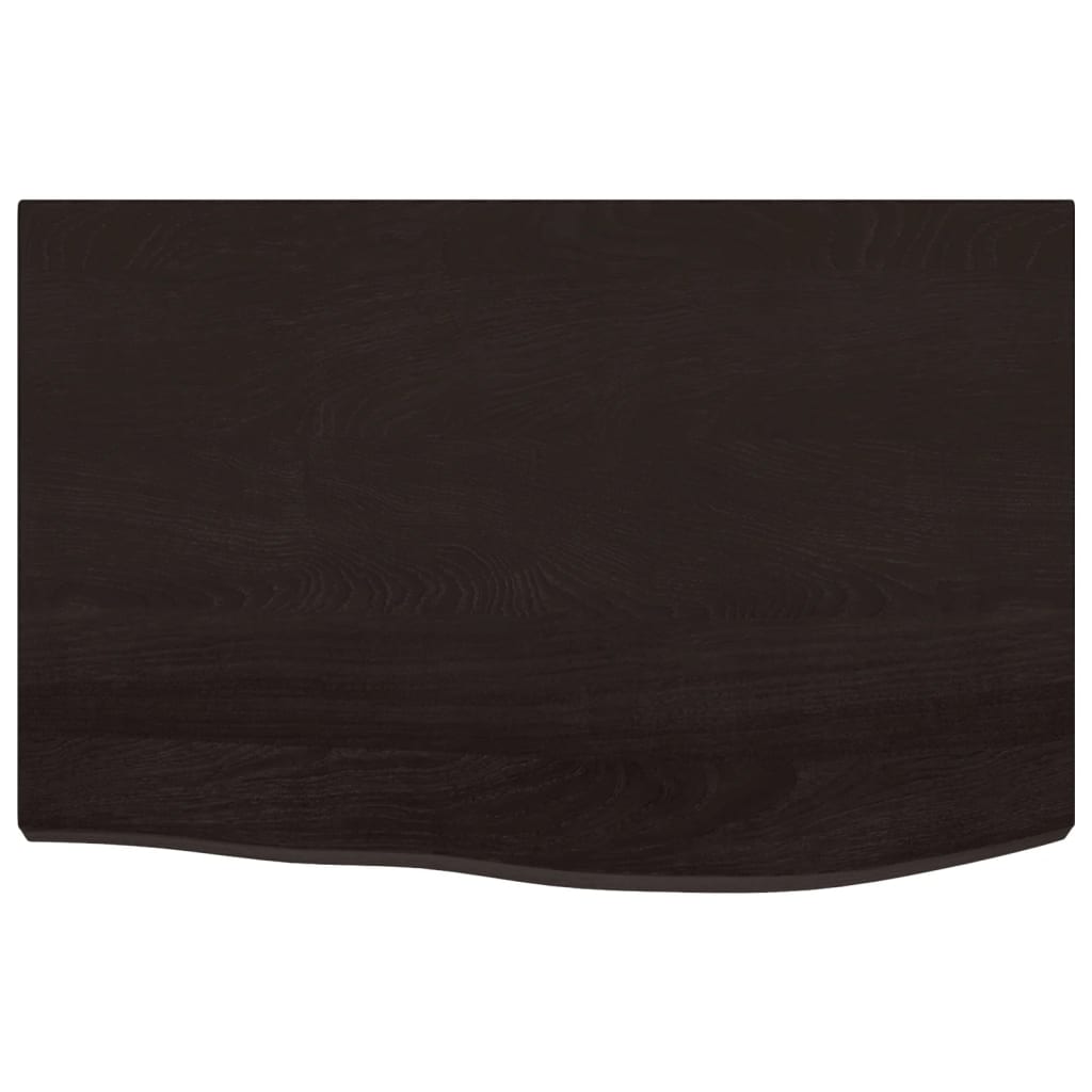 bordplade til badeværelse 60x40x(2-6) cm massivt træ mørkebrun