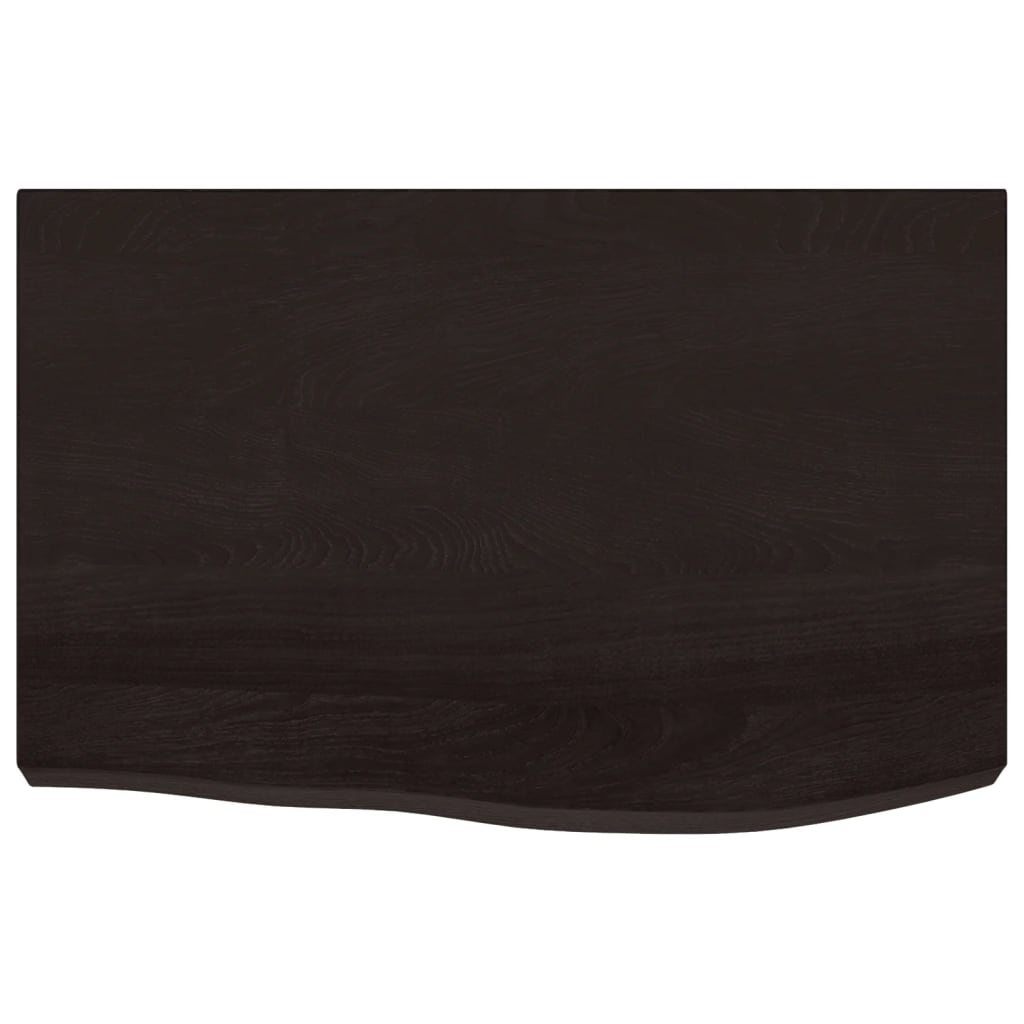 bordplade til badeværelse 60x50x(2-4) cm massivt træ mørkebrun