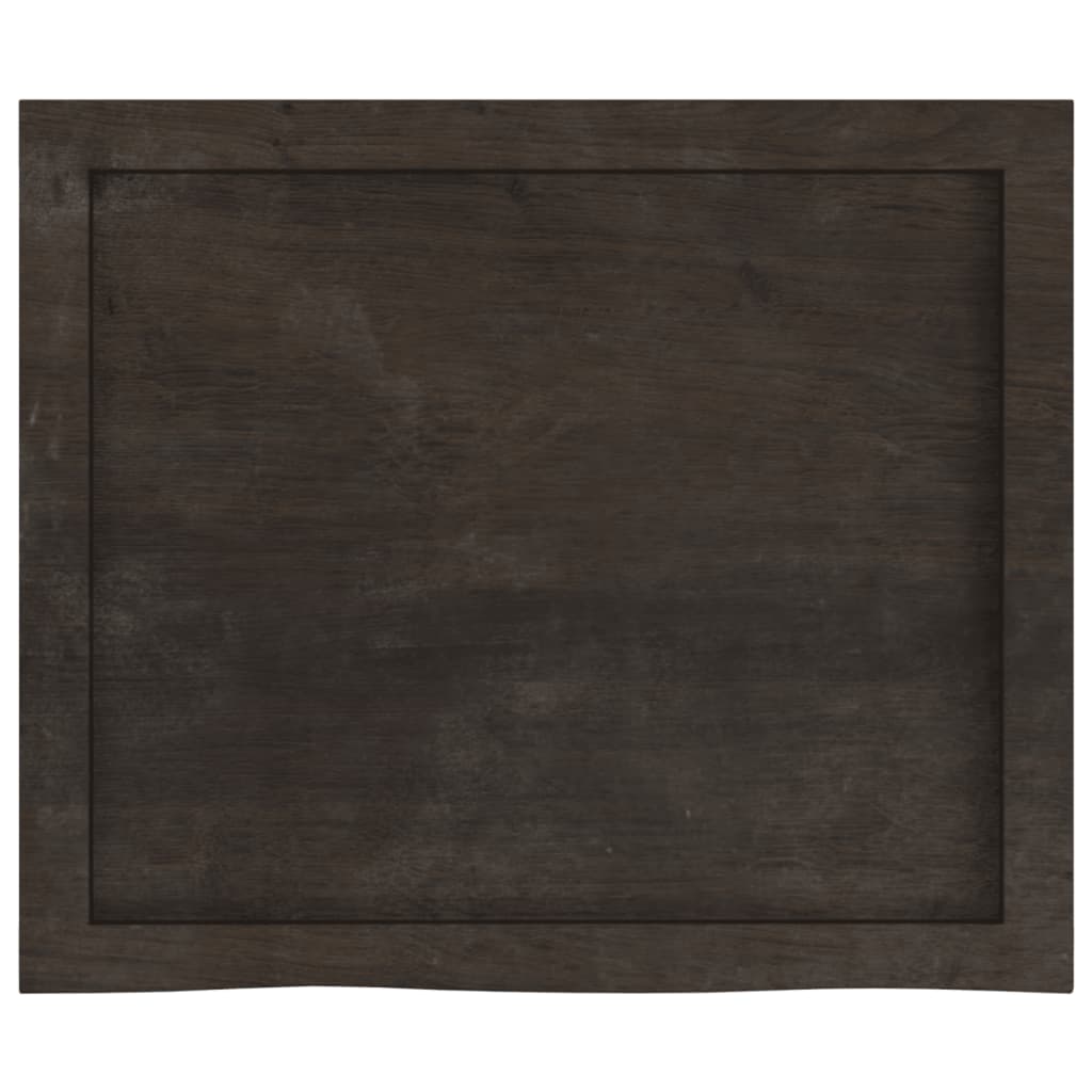 bordplade til badeværelse 60x50x(2-4) cm massivt træ mørkebrun