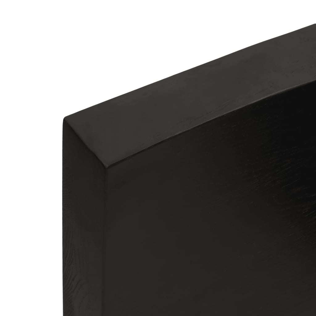bordplade til badeværelse 60x50x(2-4) cm massivt træ mørkebrun