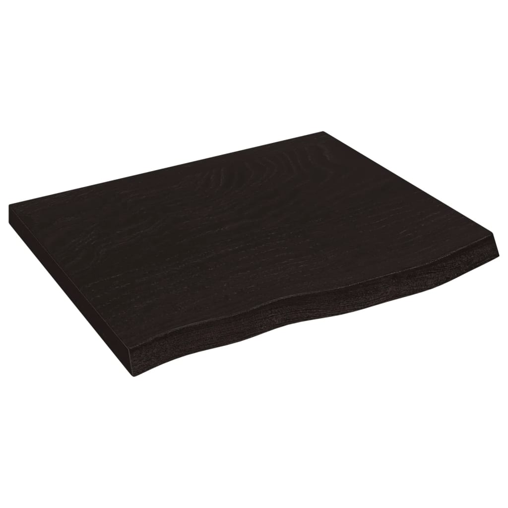 bordplade til badeværelse 60x60x(2-4) cm massivt træ mørkebrun