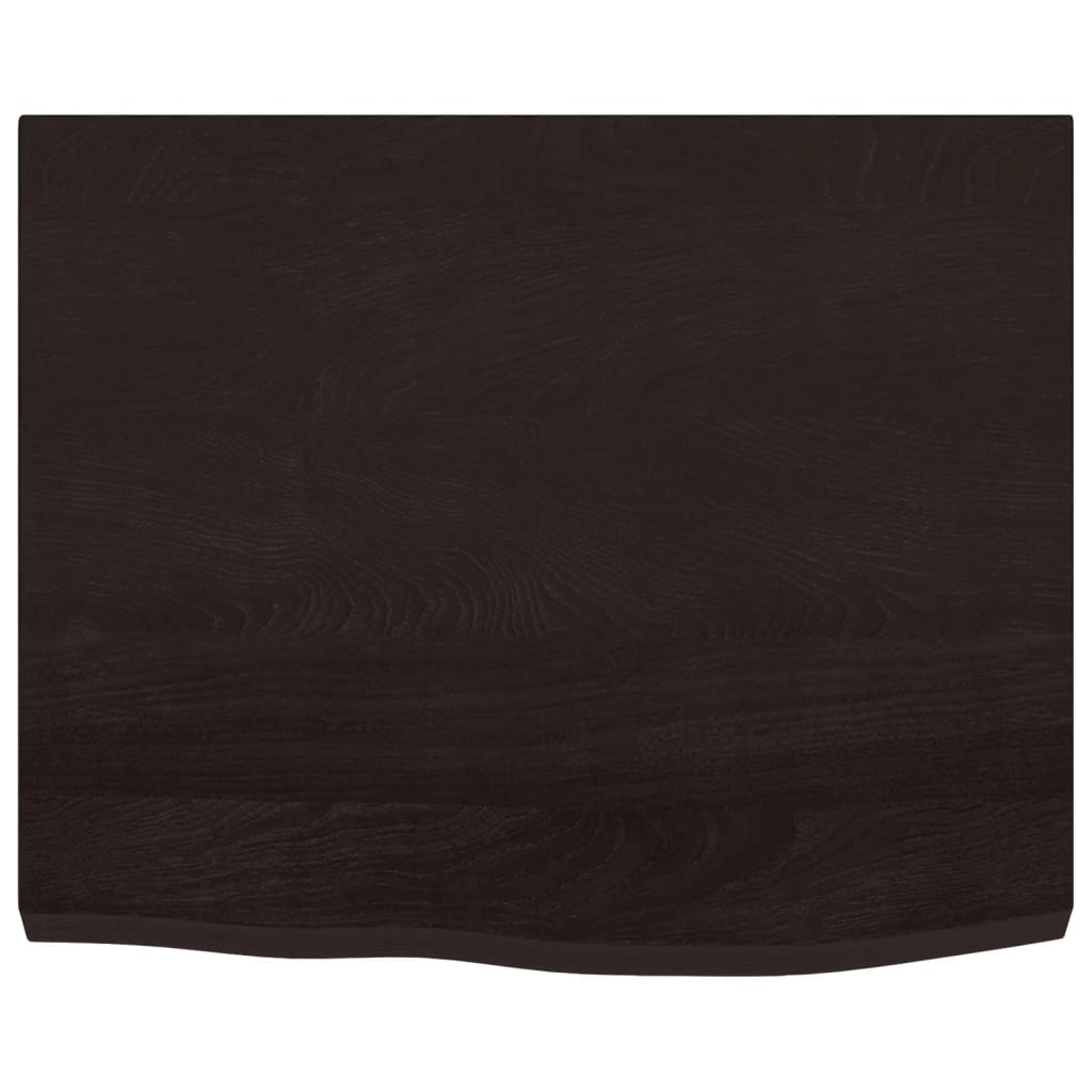 bordplade til badeværelse 60x60x(2-4) cm massivt træ mørkebrun