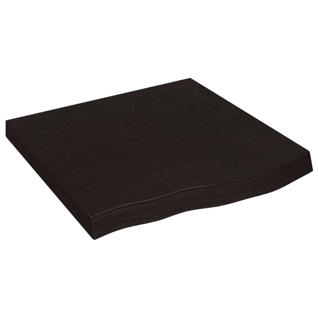 bordplade til badeværelse 60x60x(2-6) cm massivt træ mørkebrun